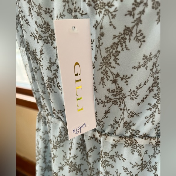 Light Blue Floral Ruffle Gilli Dress - new with tags - Picture 4 of 5